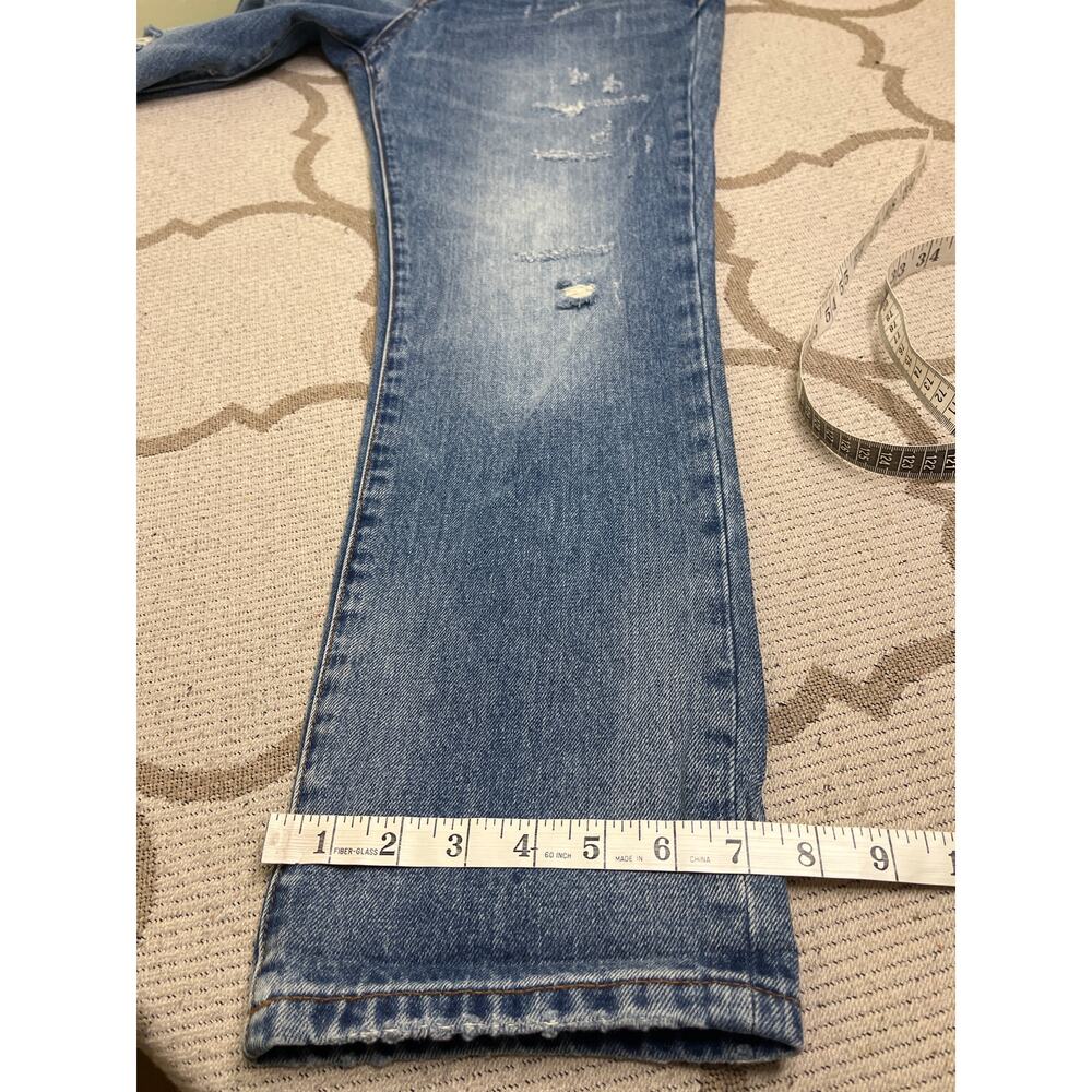 Special A Distressed Medium Wash Straight Mid rise Blue Jeans, Size 9 - Picture 6 of 14